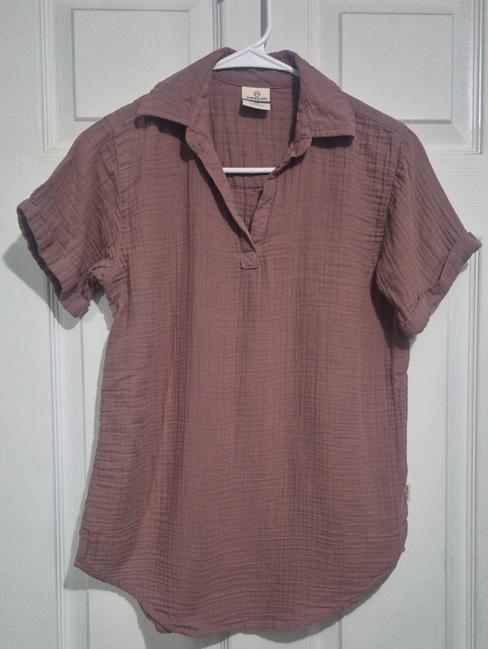 Magnolia Mauve-Pink Cotton Gauze Polo Tunic